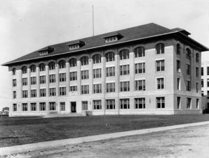 The administration building at the Lincoln Motor Company plant. The sprawling plant, situated on 50 acres, was located at 6200 W. Warren Avenue, just east of Livernois, in Detroit. The administration and other buildings were designed by architect George D. Mason and built by the Walbridge Aldinger firm.