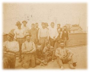 Laborers at the Hall Brick Company, located on Lonyo Street in Detroit, in 1890, where Conrad J. Clippert got his start in 1849. The photo was taken after Conrad left the company in 1875 and started out on his own