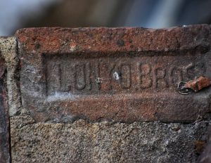 An ancient brick from the Lonyo Brick Company. It’s not unusual to dig up random bricks from Detroit’s bygone brick manufacturers still today