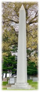 The Clippert family monument marking the graves in Woodlawn Cemetery in Detroit