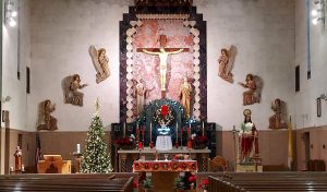 St. Barbara altar at Christmas. Photo by WSDPAHS Director Valerie Koselka, received March 17, 2024. Used with permission