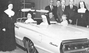 Sr. M. Georgia and other educators at a Glass House dinner at the Ford World Headquarters building in Dearborn, Michigan, ca. 1966. Ibid.