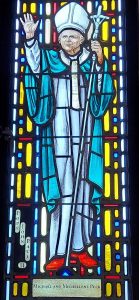 Pope St. John Paul II stained glass window in St. Barbara parish in Dearborn. Photo by WSDPAHS Director Valerie Koselka, received March 17, 2024. Used with permission