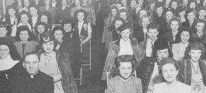 Rev. Roman Narkun, assistant pastor of St. Barbara from 1943 – 1948, with parish ladies, ca. 1944. Ibid.